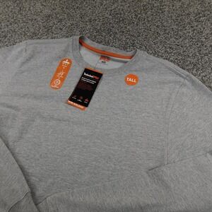 NEW Timberland Pro Shirt Mens LT Gray Long Sleeve Graphic Logo Work Tee Casual